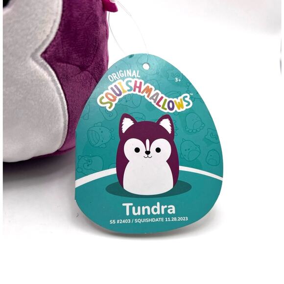 Tundra, husky dog squishmallow 5" purple & white plush/stuffed animal NWT - Picture 2 of 9